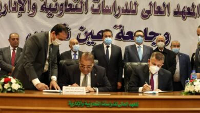Photo of وزير التعليم العالي يشهد توقيع اتفاقية تعاون بين جامعة عين شمس والمعهد العالي للدراسات التعاونية والإدارية