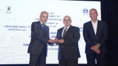 Photo of في المؤتمر الطلابي المشترك بين جامعتى القاهرة والنهضة حول تغيرات المناخ: