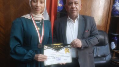 Photo of المعهد الزراعي يكرم الطالبة الحاصلة المركز الثالث ببطولة الجمهورية للكاراتية